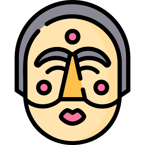 Mask traditional korea woman icon Mask traditional korea woman icon