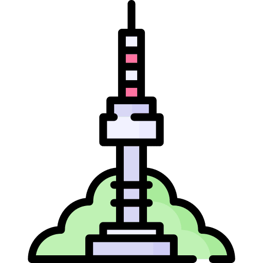 Seoul tower communications south korea building icon Seoul tower communications south korea building icon