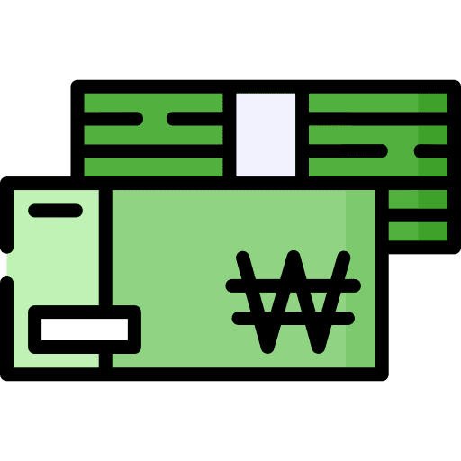 Won south korea currency stack icon