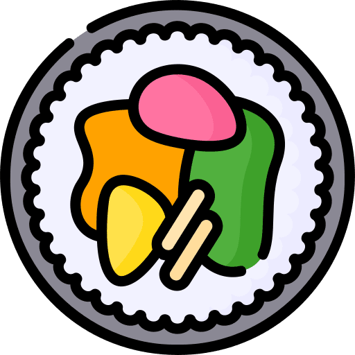 Gimbap food and restaurant south korea rice icon Gimbap food and restaurant south korea rice icon