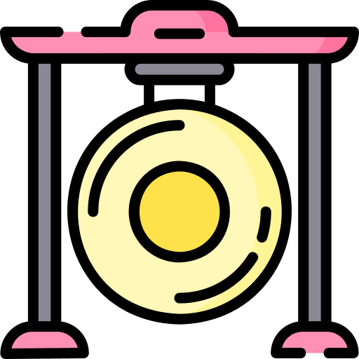 Gong musical instrument music oriental icon Gong musical instrument music oriental icon