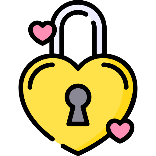 Padlock lock heart lock secure icon Padlock lock heart lock secure icon