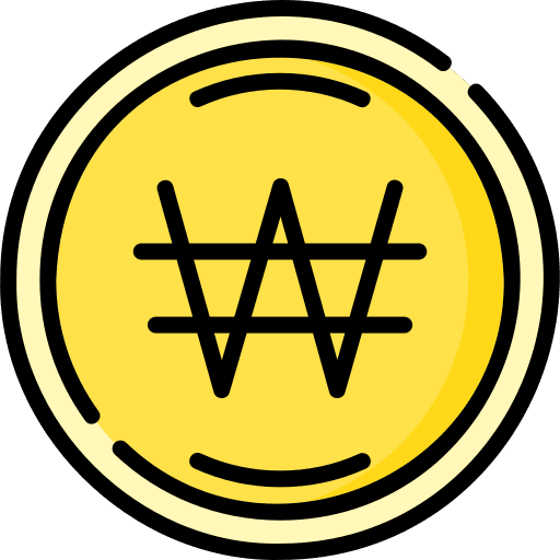Won currency won coin icon Won currency won coin icon