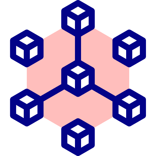 Blockchain networking cryptocurrency connect icon