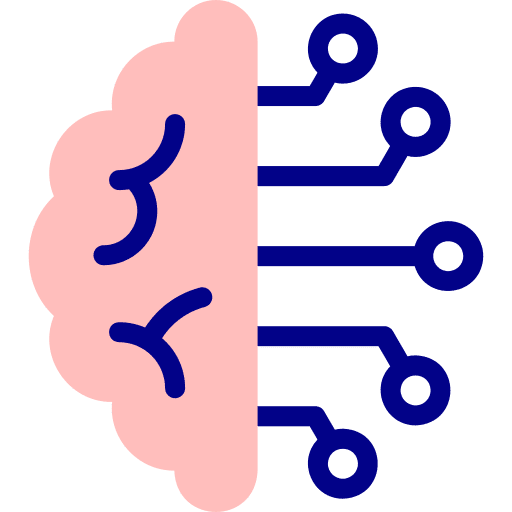 Brain robotics futuristic ai icon
