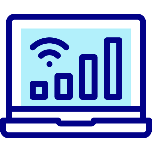 Laptop growth electronics statistics icon Laptop growth electronics statistics icon