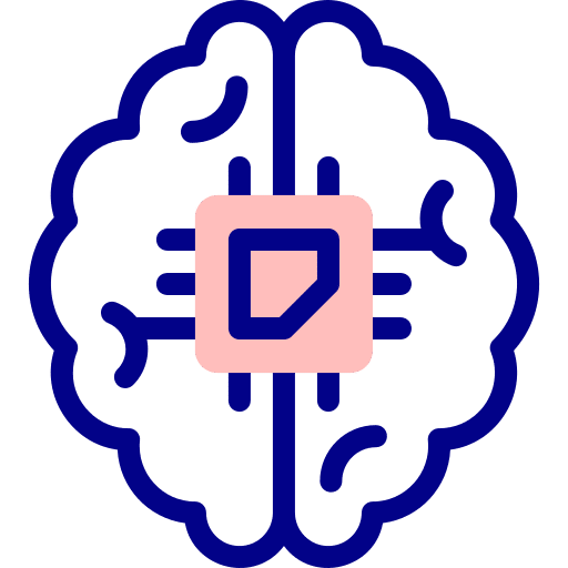 Brain futuristic ai chip icon Brain futuristic ai chip icon