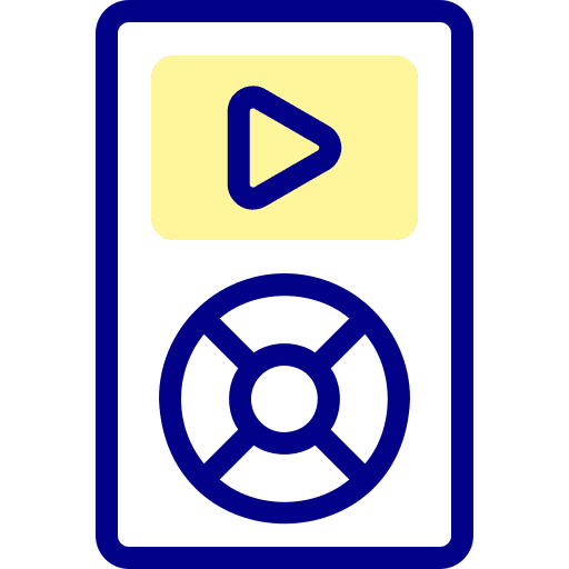 Music player electronics portable music and multimedia icon Music player electronics portable music and multimedia icon