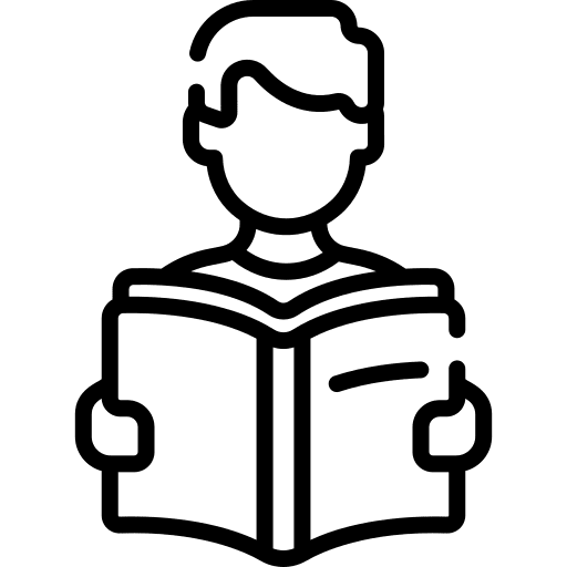 Read book library caucasian icon