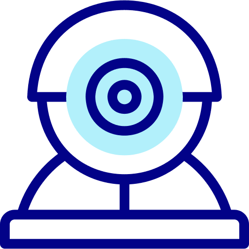 Round webcam technology web camera record icon Round webcam technology web camera record icon