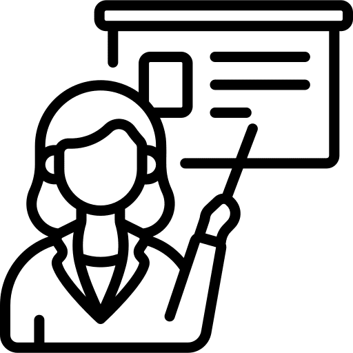 Teach presentation pointing class icon