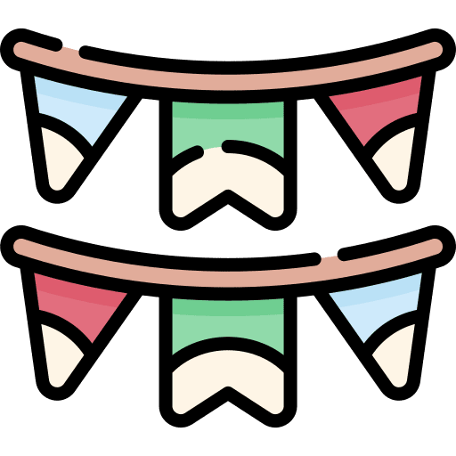 Bunting festival carnival party icon