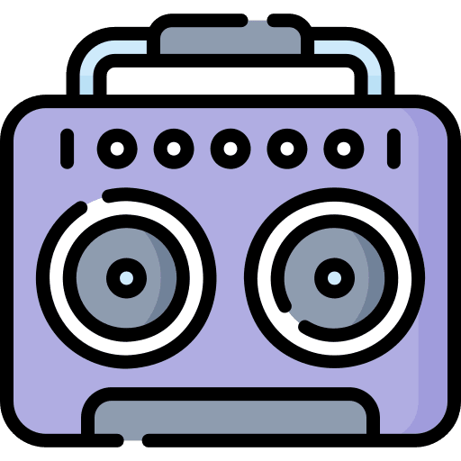 Boombox audio cassette player retro icon Boombox audio cassette player retro icon