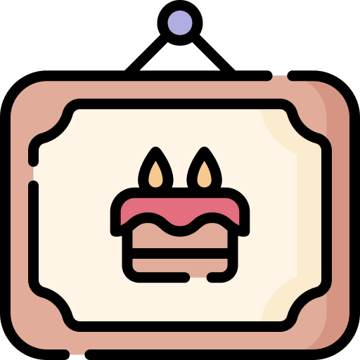 Picture hanging photo birthday and party icon Picture hanging photo birthday and party icon
