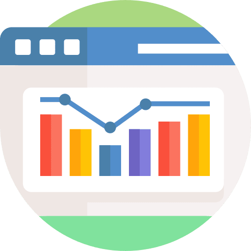 Statistics insight web data icon
