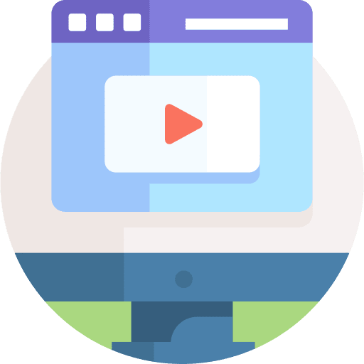 Video marketing play music and multimedia video icon Video marketing play music and multimedia video icon