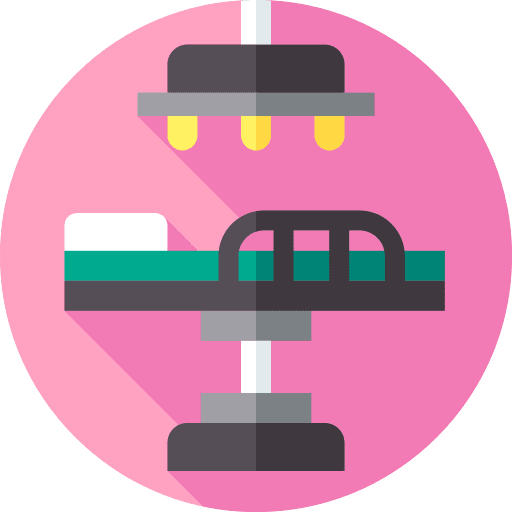 Operating room healthcare and medical stretcher surgical procedure icon Operating room healthcare and medical stretcher surgical procedure icon