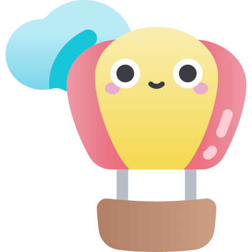 Hot air balloon flight transportation trip icon