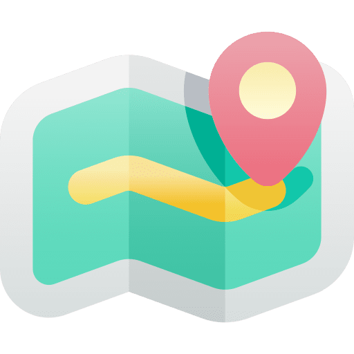Map map travelling route icon