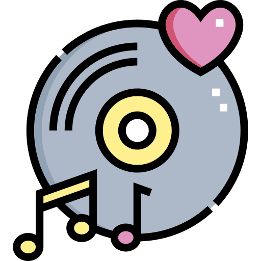 Love song song music and multimedia vinyl icon
