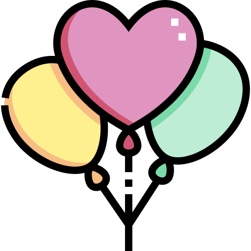Balloons romantic party balloon icon Balloons romantic party balloon icon
