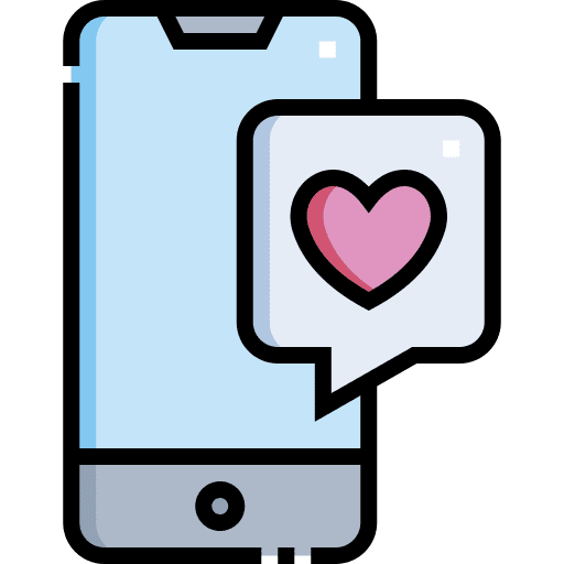 Mobile phone love and romance mobile phone social media icon Mobile phone love and romance mobile phone social media icon
