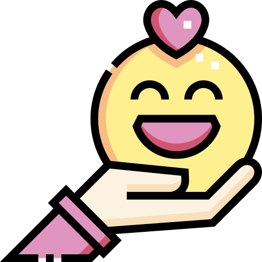 Share happy hand smiley icon