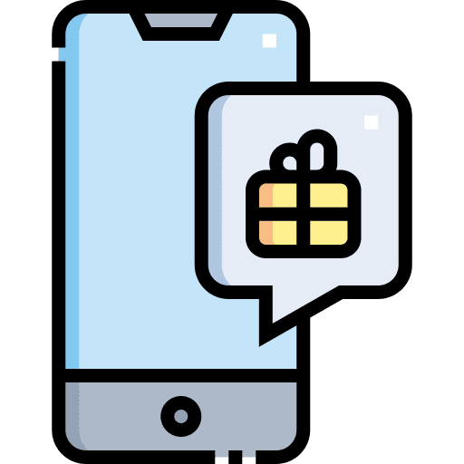 Mobile phone marketing communications gift icon Mobile phone marketing communications gift icon