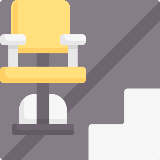Stair furniture and household disabled lift icon Stair furniture and household disabled lift icon