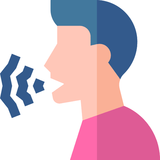 Hoarseness coronavirus speech man icon