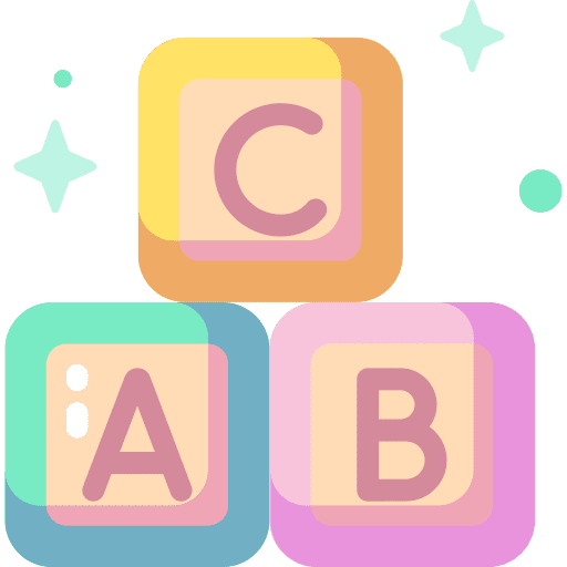Blocks kid and baby letter play icon