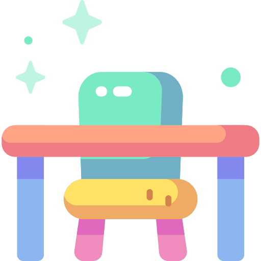 Table kindergarten kid and baby furniture icon