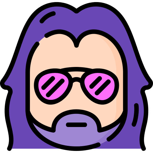 Man sunglasses dyed hair suit icon