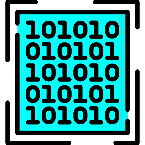 Code seo and web analytics binary code icon Code seo and web analytics binary code icon