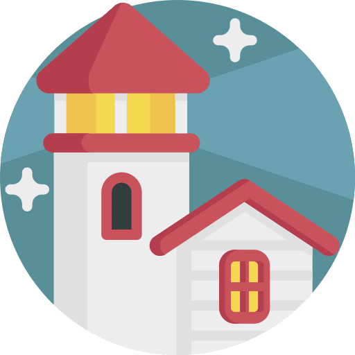 Lighthouse architecture and city lighthouse guide icon Lighthouse architecture and city lighthouse guide icon