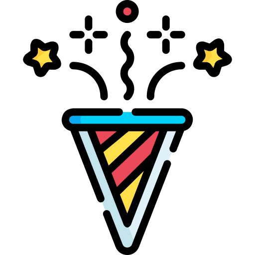 Confetti celebration birthday fun icon Confetti celebration birthday fun icon