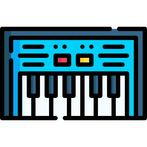Piano keyboard music and multimedia electronics piano icon Piano keyboard music and multimedia electronics piano icon