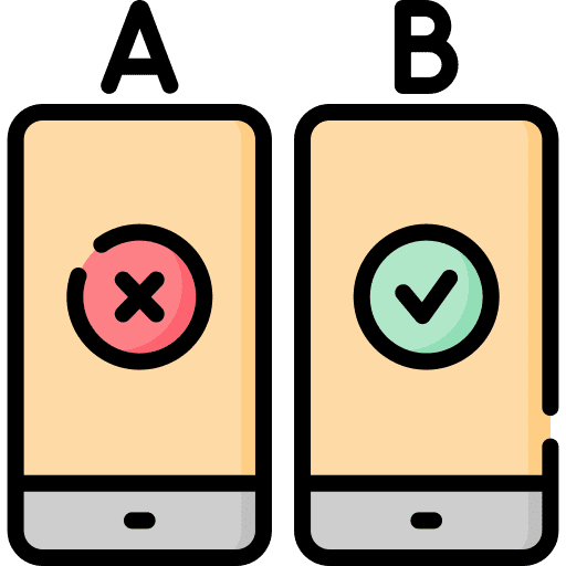 Ab testing digital marketing mobile phone marketing icon