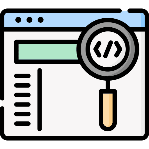 Backend coding seo and web computer icon