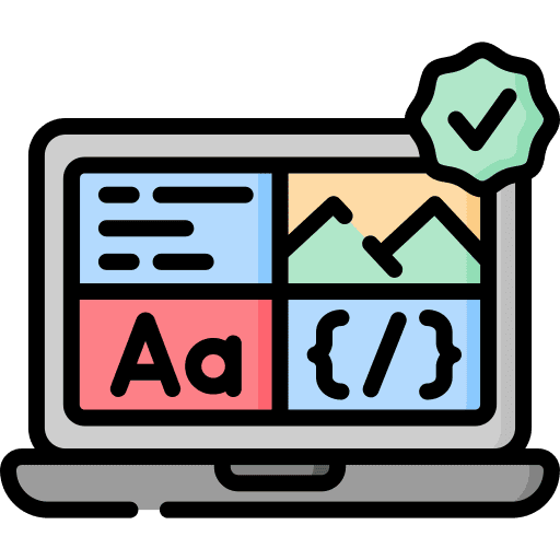 Layout web design content check icon Layout web design content check icon