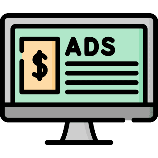 Ads computer marketing website icon Ads computer marketing website icon