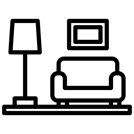 Living room furniture and household room furniture icon