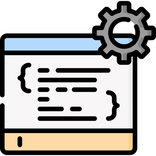 Web development system programming monitor icon Web development system programming monitor icon