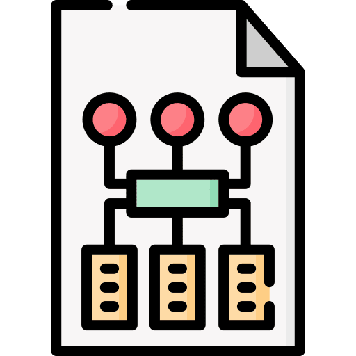 Workflow planning chart structure icon Workflow planning chart structure icon