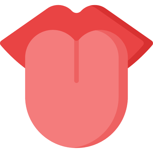 Tongue healthcare and medical human body oral care icon