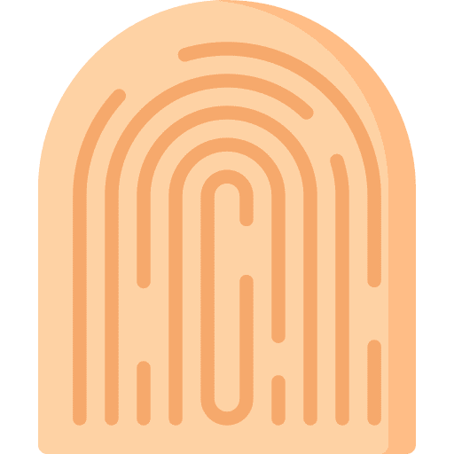 Fingerprint biometric identification security evidence icon Fingerprint biometric identification security evidence icon