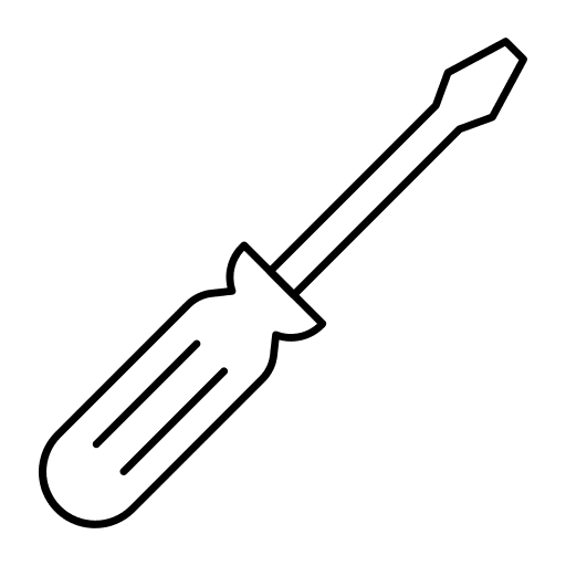 Screw driver repair construction and tools configuration icon
