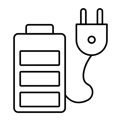 Battery charge socket charge electronics icon