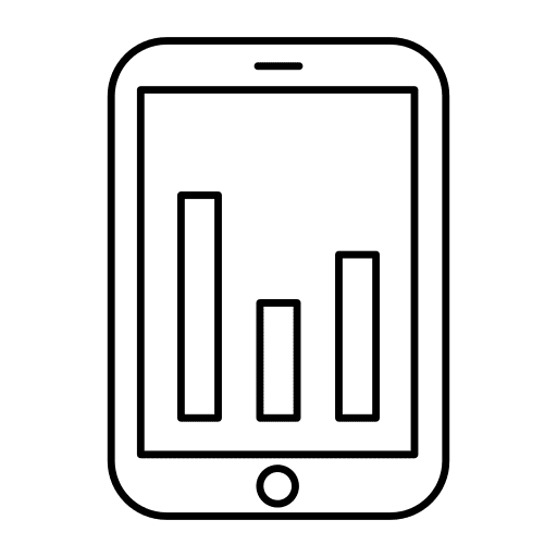 Mobile phone smartphone application statistics icon