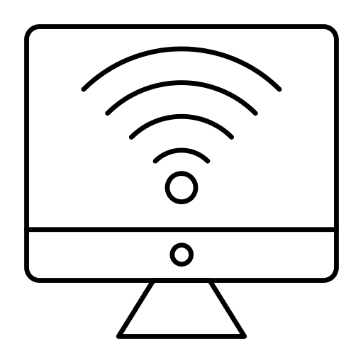 Computer screen wifi connection ui icon